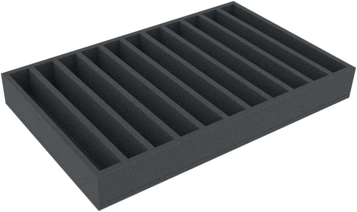 DSMELT065BO 65 mm Double-Size foam tray with 11 compartments