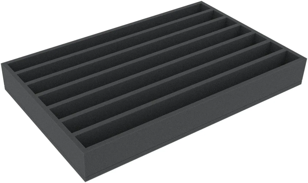 DSMELU065BO 65 mm Double-Size foam tray with 7 compartments