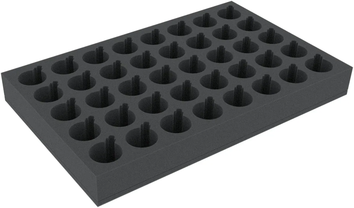 DSMETA060BO Feldherr foam tray with 40 circular compartments of 50 mm diameter