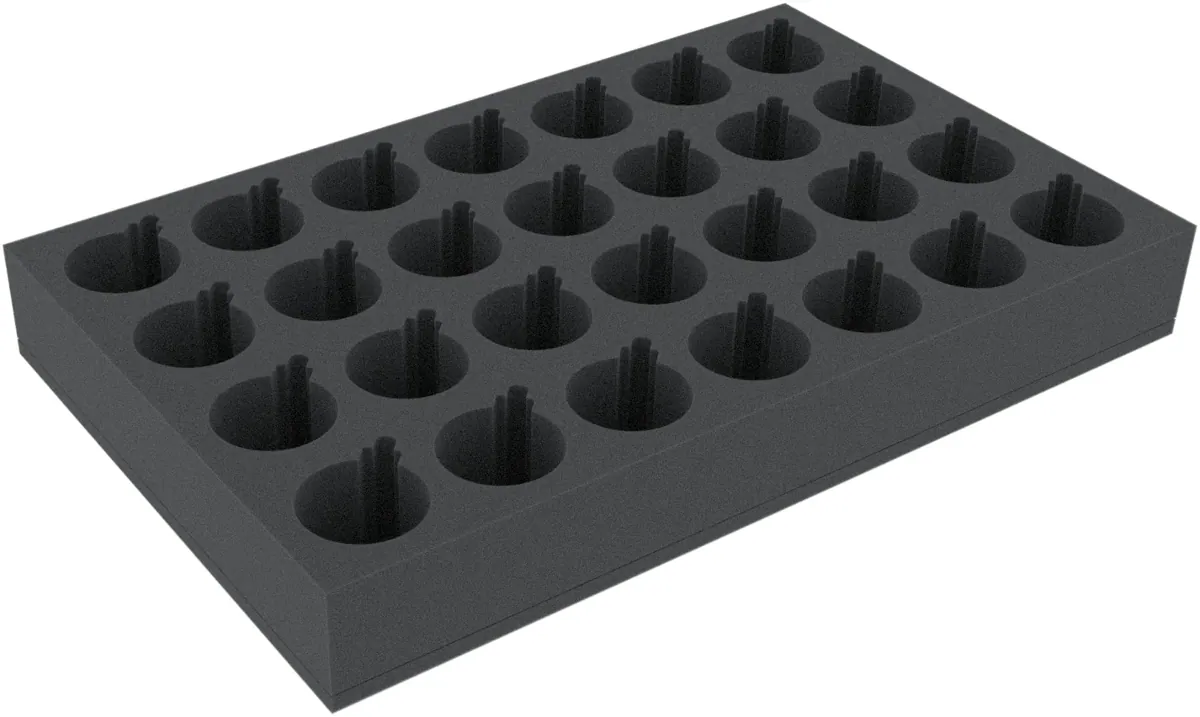 DSMETC070BO Feldherr foam tray with 28 circular compartments of 60 mm diameter