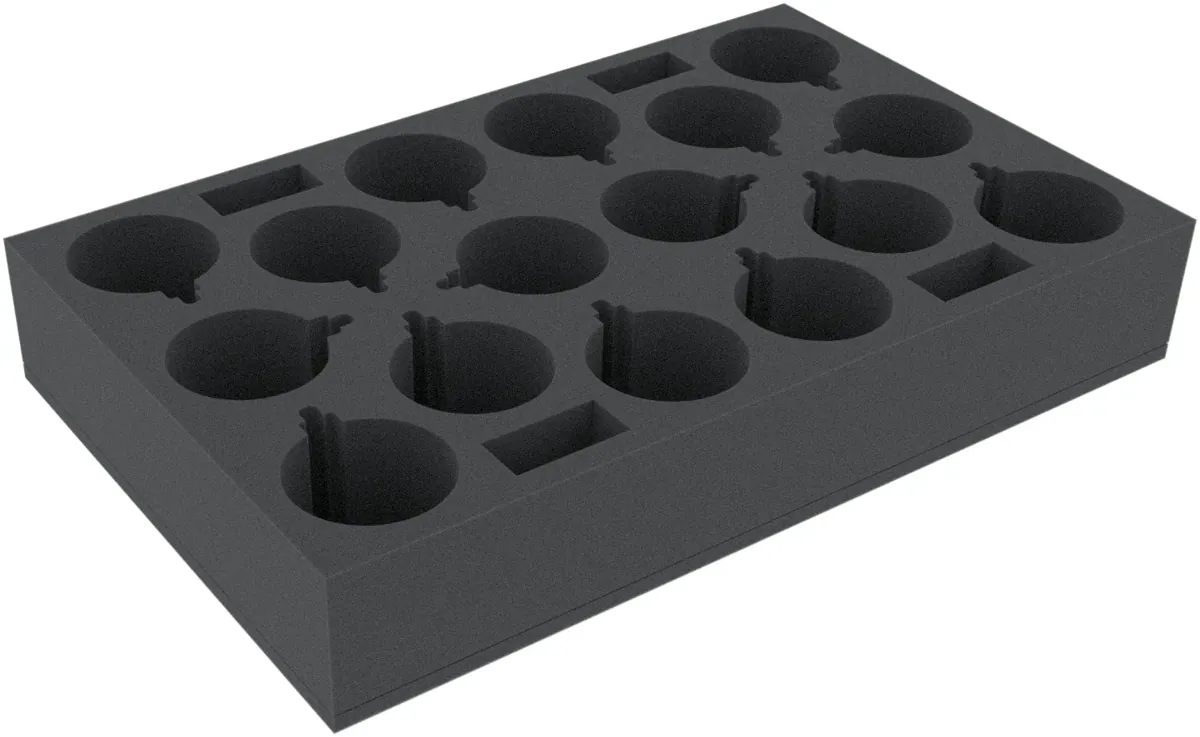 DSMETG090BO Feldherr foam tray with 16 circular compartments of 80 mm diameter