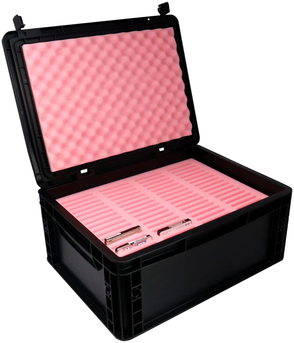 Feldherr ESD Foam Set + Euro Box for 2.5'' SSD / HDD hard drives / Printed Circuit Boards / Workshop - 60 compartments
