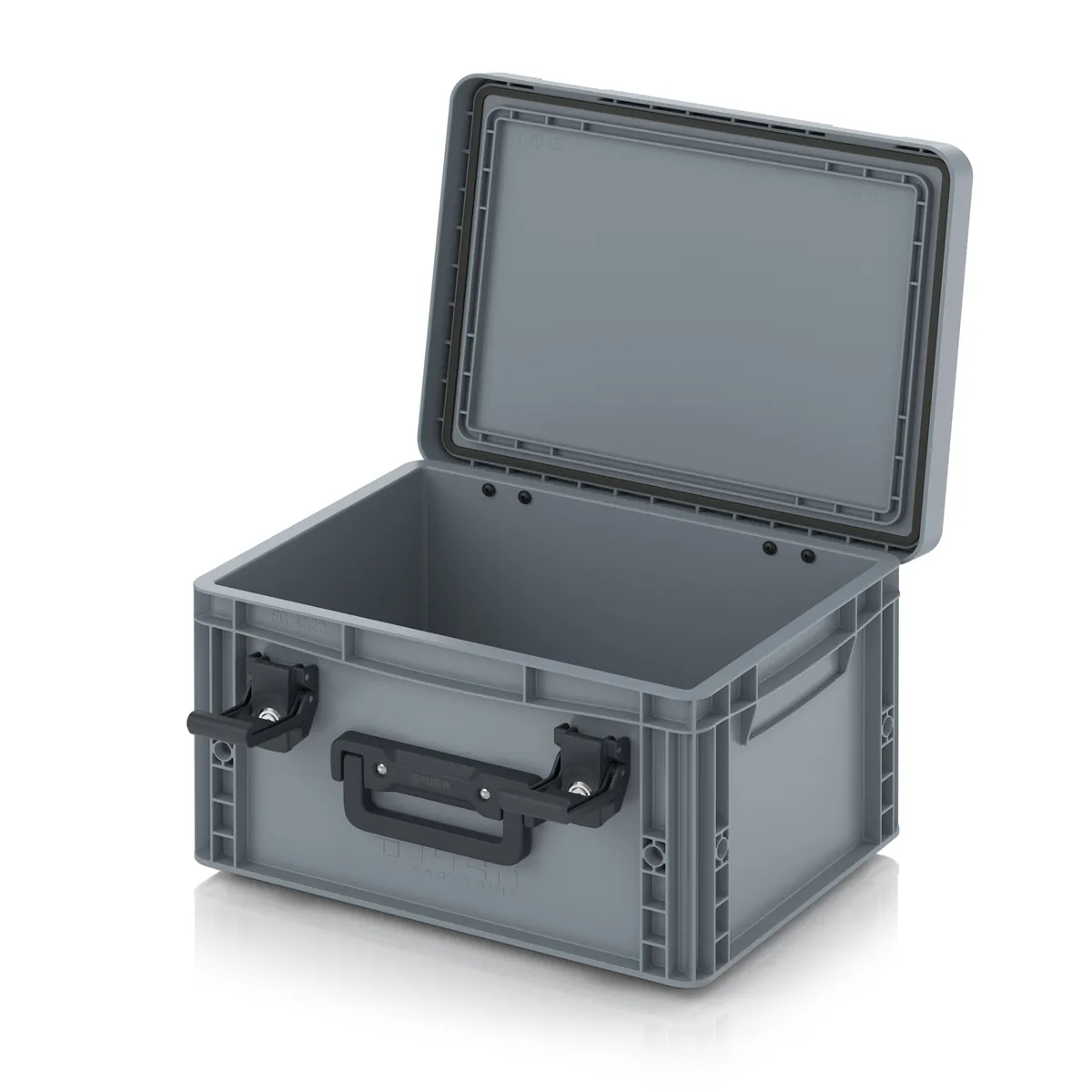 EDP S 43/22 HG 1G Euro container with hinged lid, dust-tight and splash-proof with lock and handle