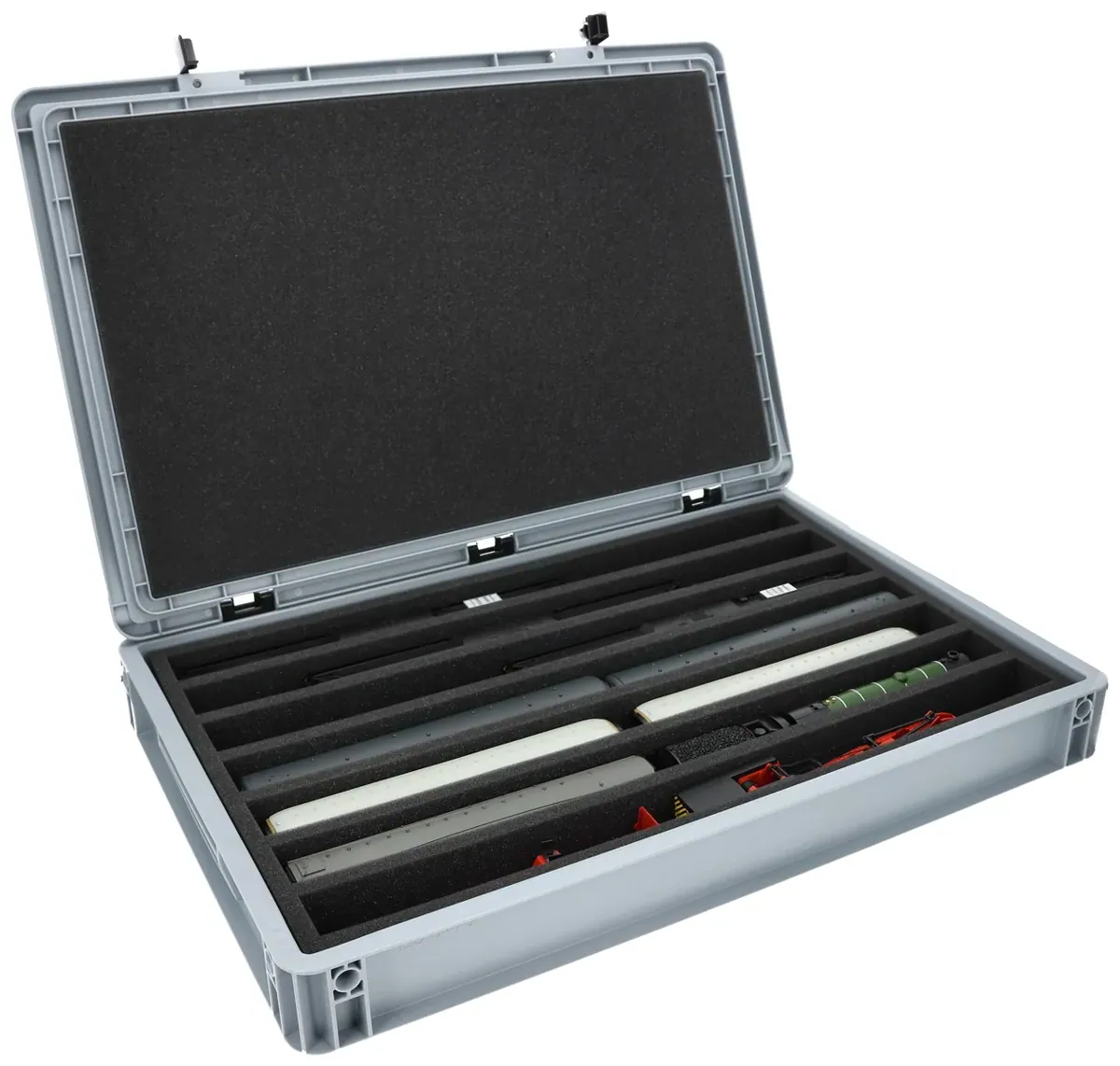 Feldherr Eurobox 60 x 40 cm Set for model railway - 00 scale - 7 compartments - foam insert for upright storage