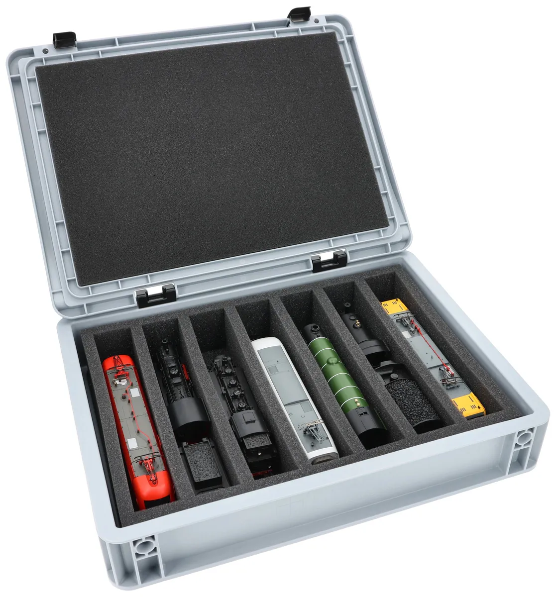 Feldherr Eurobox 40 x 30 cm Set for model railway - 00 scale - 7 compartments - foam insert for upright storage