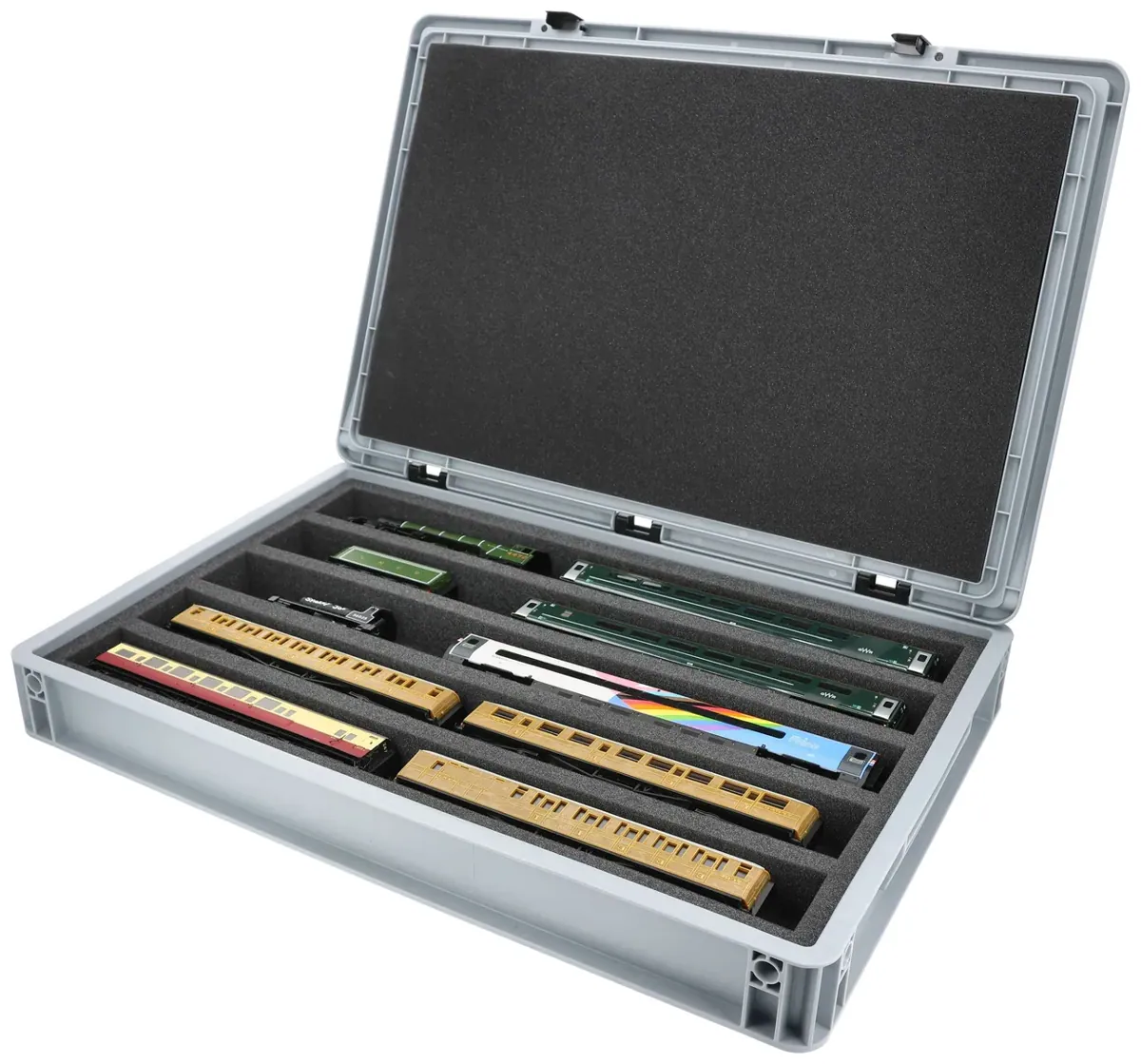 Feldherr Eurobox 60 x 40 cm Set for model railway - 00 scale - 5 compartments - foam insert for horizontal storage