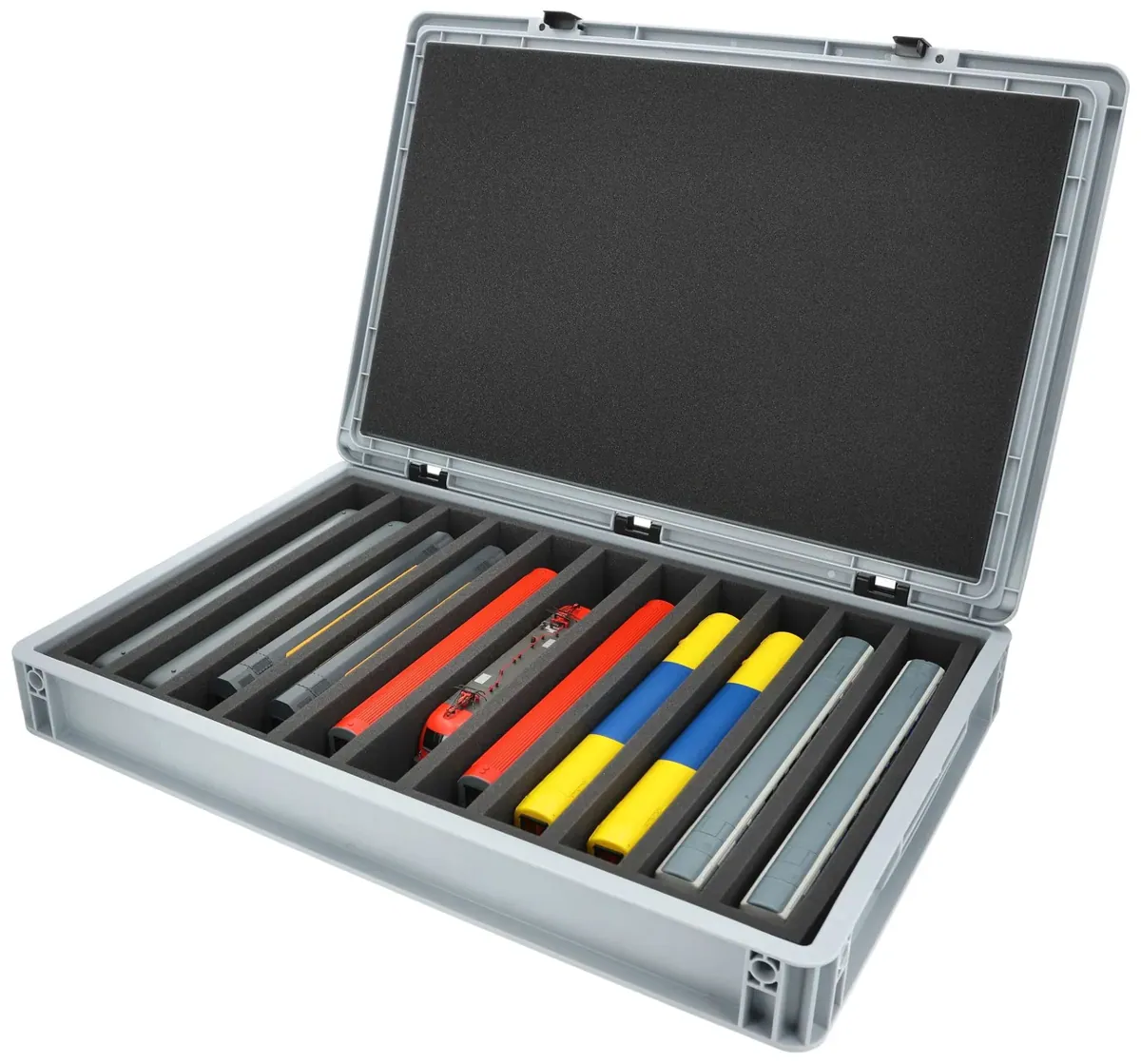 Feldherr Eurobox 60 x 40 cm Set for model railway - H0 scale - 11 compartments - foam insert for upright storage