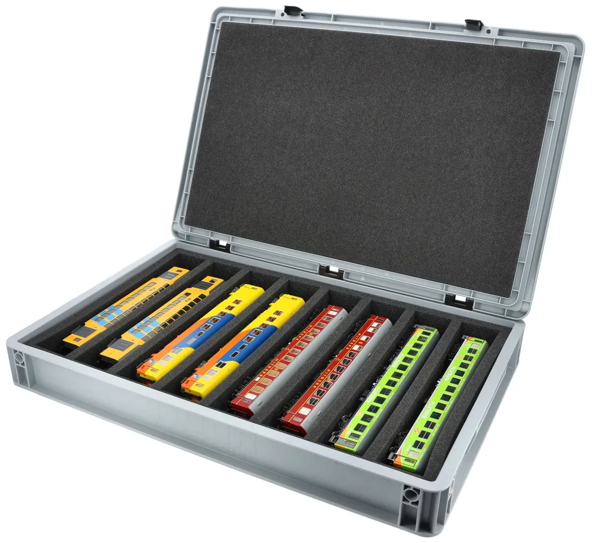 Feldherr Eurobox 60 x 40 cm Set for model railway - H0 scale - 8 compartments - foam insert for horizontal storage