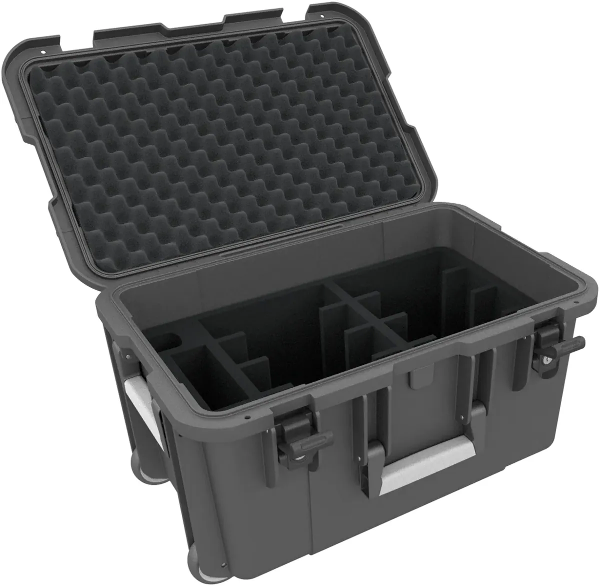 Case / Trolley for 24 tablets in XL sleeves - compartments 66 mm wide - compatible with Apple iPad, Samsung Galaxy Tab A or Microsoft Surface Go