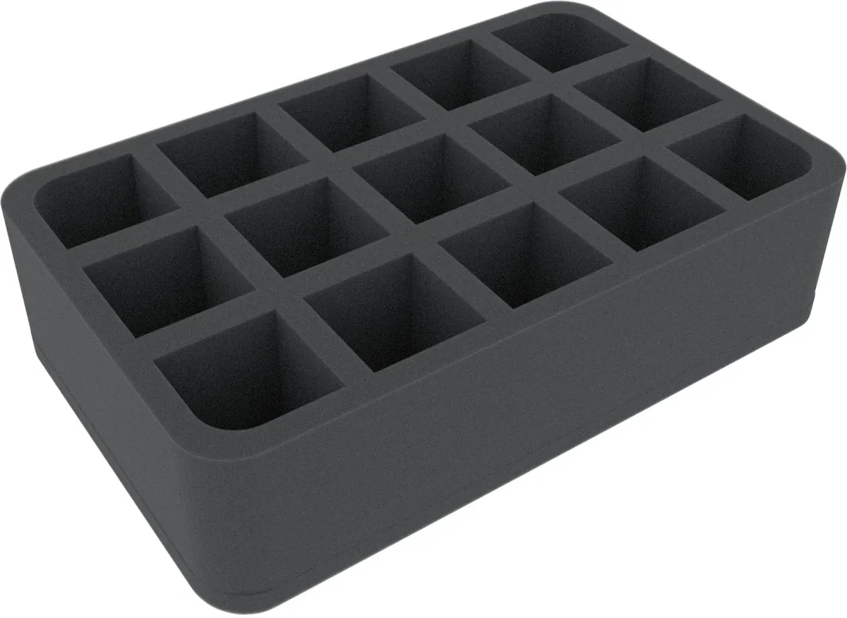HSMFAG070BO 70 mm Half-Size foam tray with 15 compartments