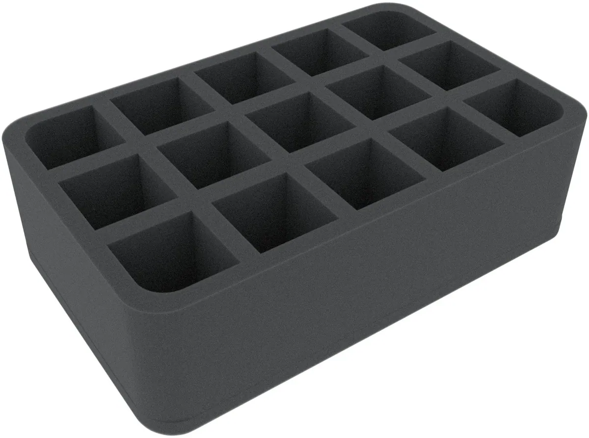 HSMFAG080BO 80 mm Half-Size foam tray with 15 compartments