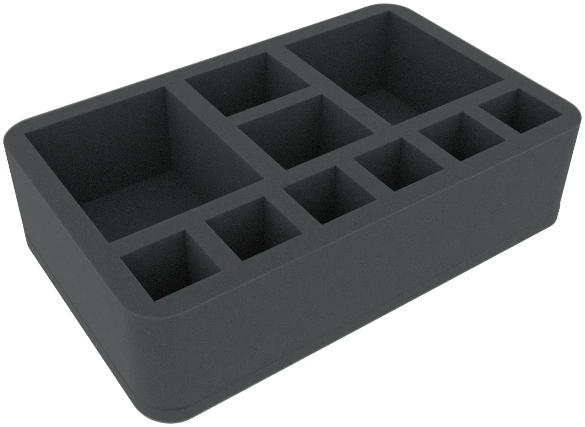 HSMFAZ070BO 70 mm Half-Size foam tray with 10 compartments