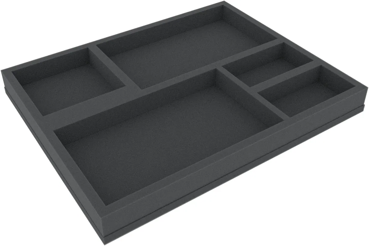 FS035I030BO 35 mm Full-Size foam tray with 5 compartments