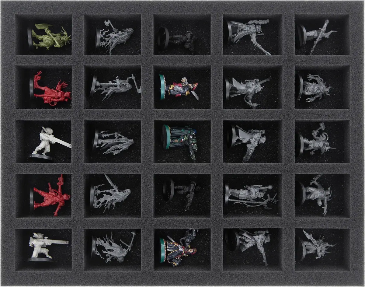 FS035WH09 35 mm full-size Figure Foam Tray with 25 large cut outs for warhammer