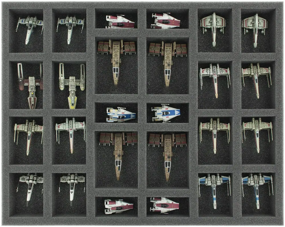 FS035XW02 35 mm full-size Foam Tray for 26 Star Wars X-WING Starfighters