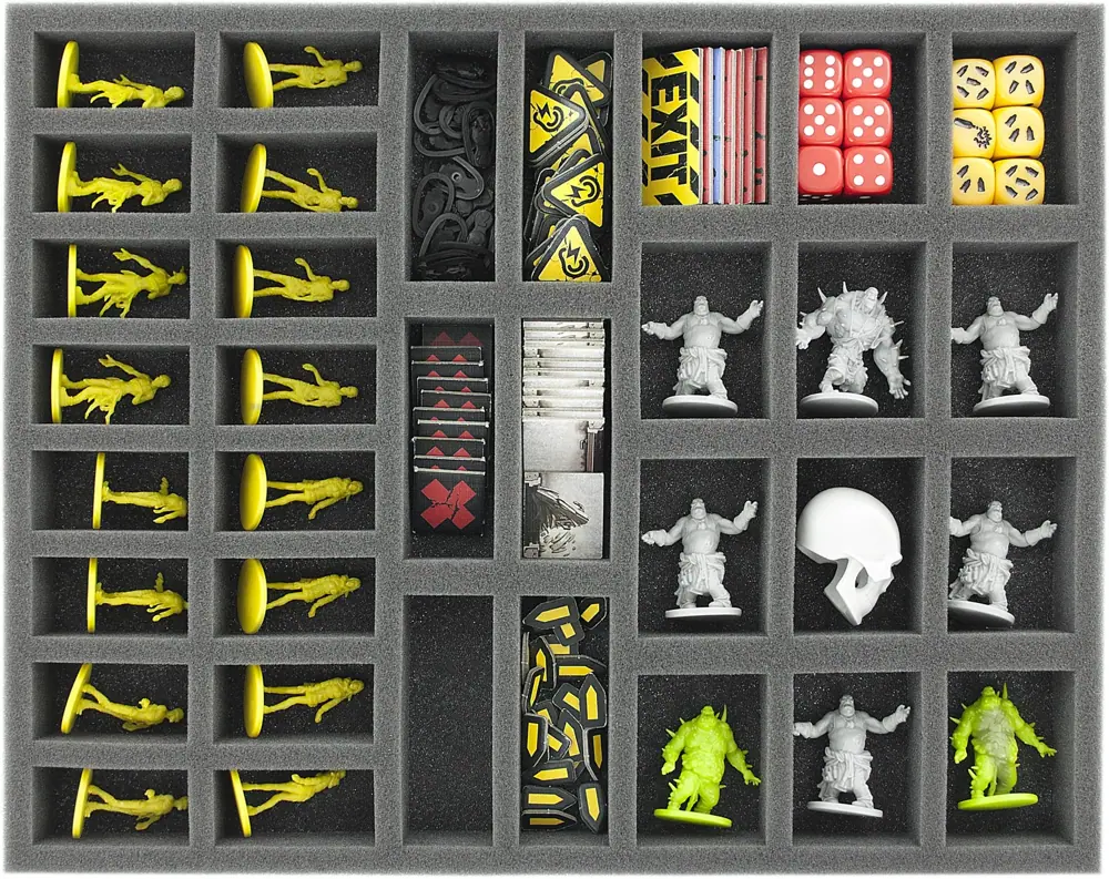 FS035ZC11 35 mm full-size foam tray with 34 slots for Zombicide accessories and miniatures