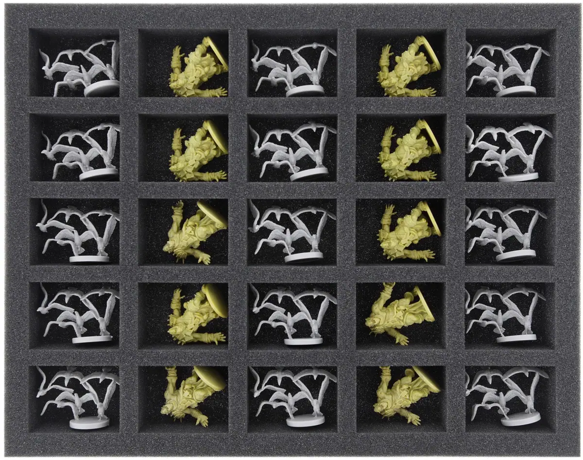 FS035ZC26 35 mm full-size Figure Foam Tray with 25 large cut outs for Zombicide Green Horde