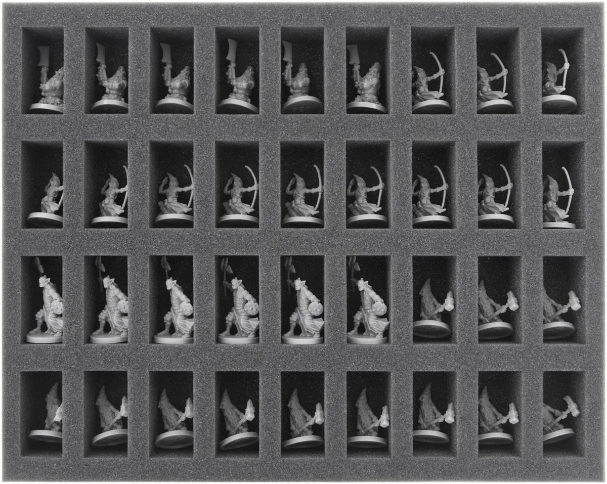 FS040MD03 40 mm full size foam tray with 36 compartments for Massive Darkness
