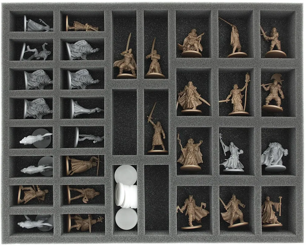FS040ZC17 40 mm full-size foam tray with 34 slots for Zombicide accessories and miniatures