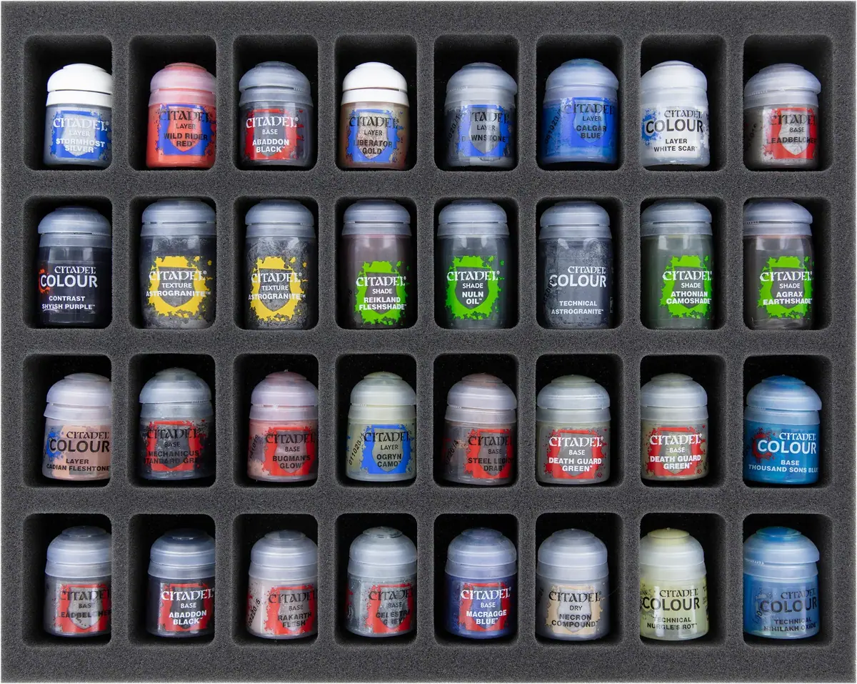FS045A006 foam tray for 32 Citadel paint pots (12 ml / 18 ml / 24 ml)