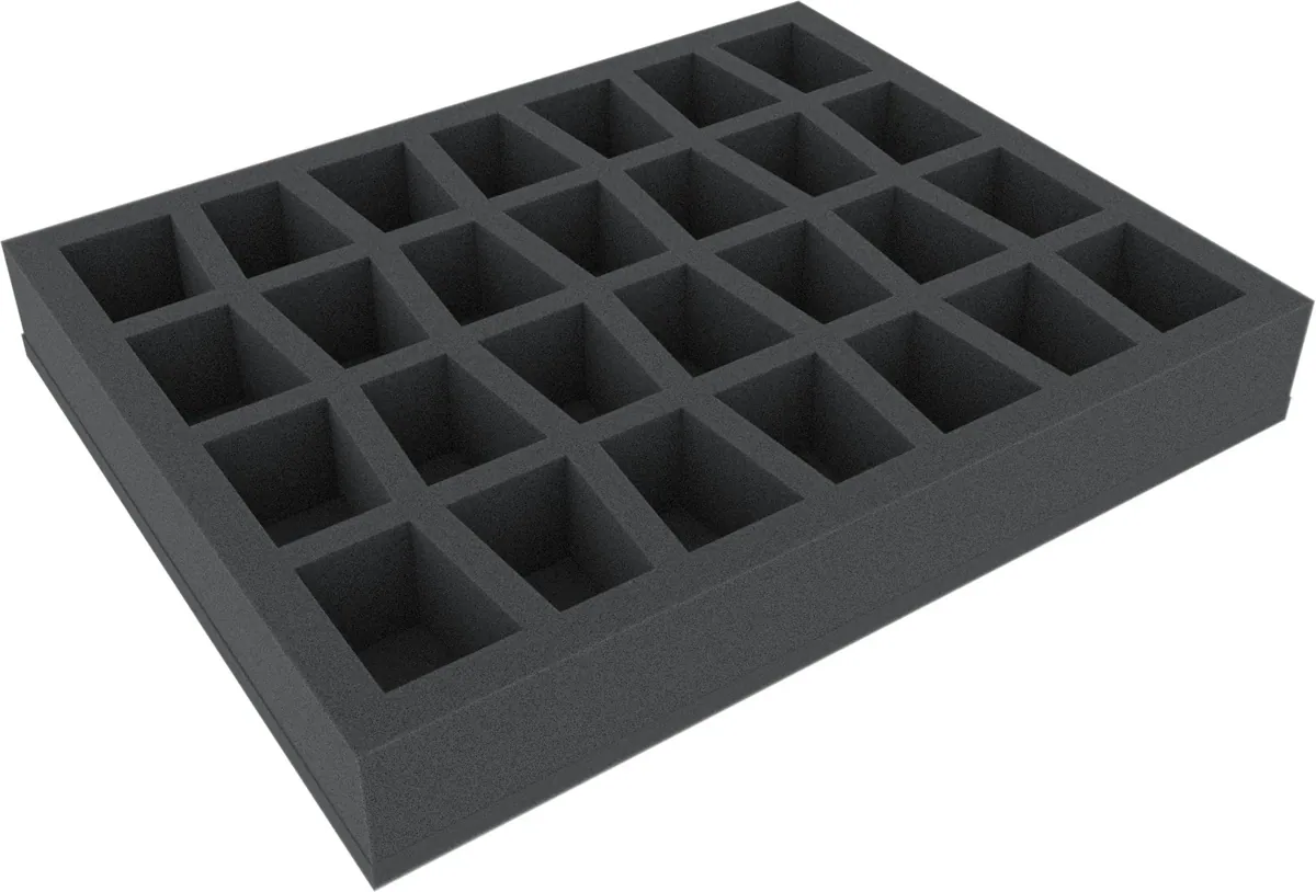 FS035C4BO 35 mm Figure Foam Tray with base and 28 slots for larger tabletop models