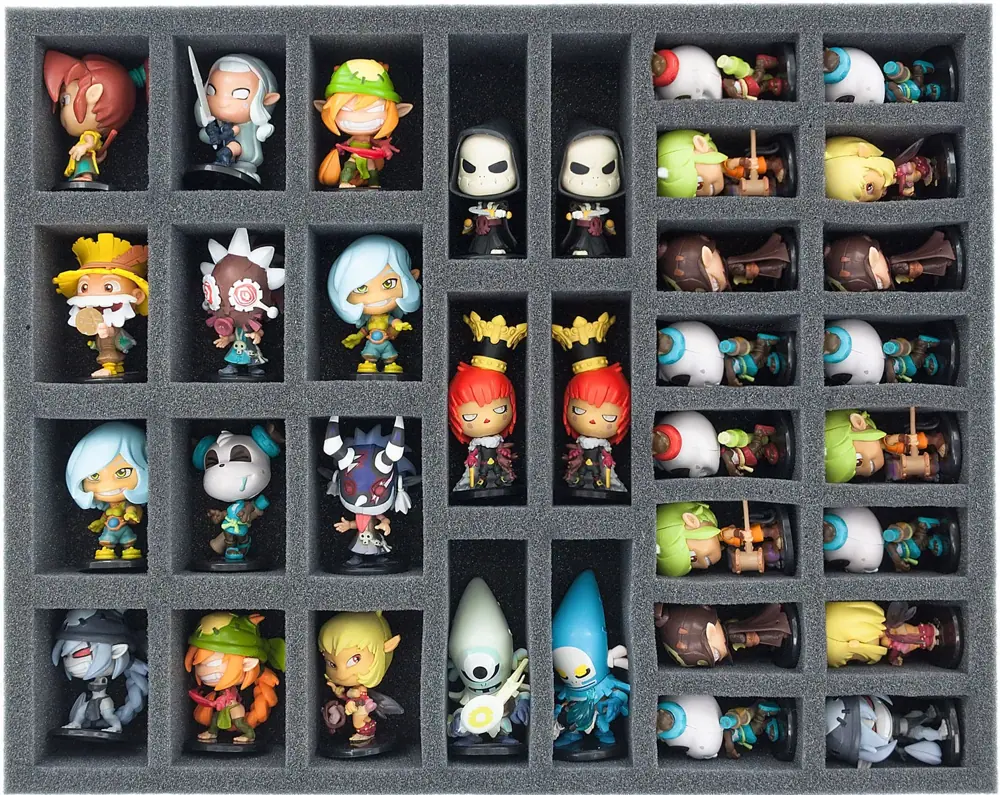 FS050KR05 50 mm foam tray for 34 Kosmaster Miniatures - with base - full-size