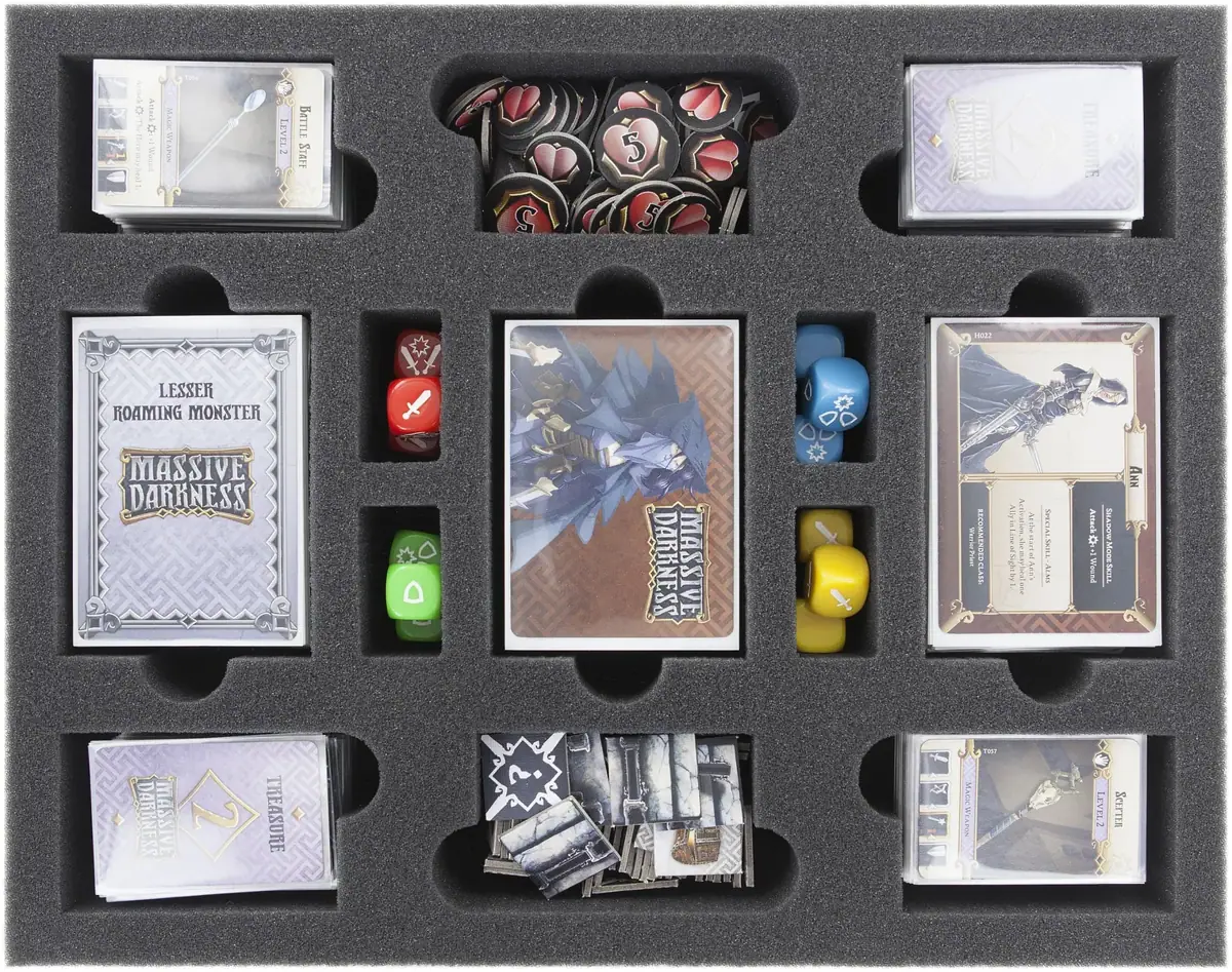 FS050MD05 50 mm full-size foam tray for Massive Darkness cards in sleeves