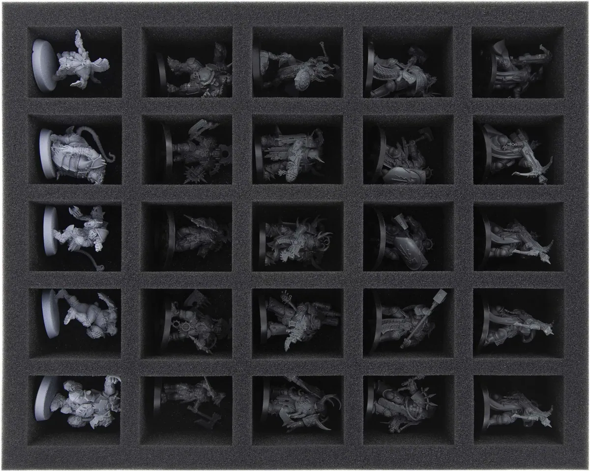 FS050WH11 50 mm full-size Figure Foam Tray with 25 large cut outs for Warhammer