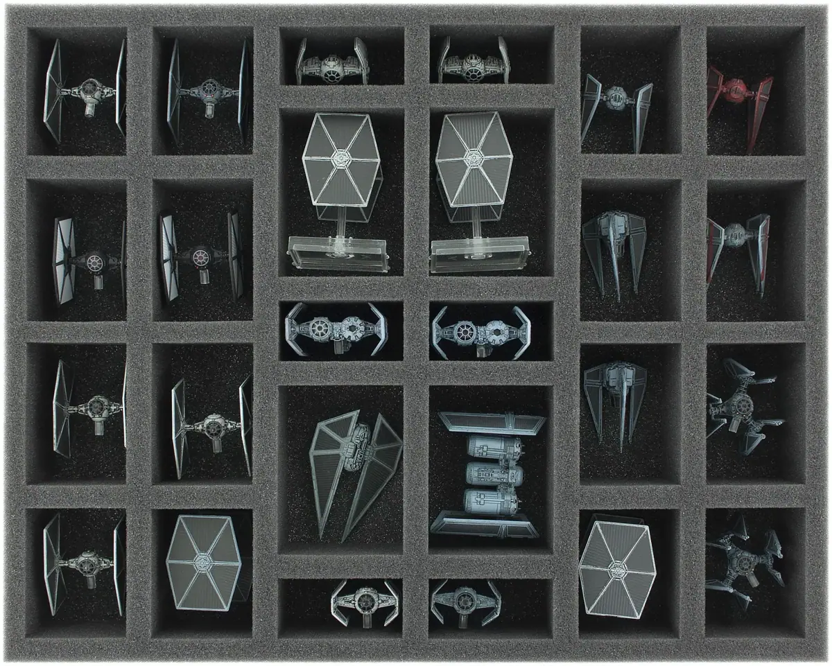FS050XW03 50 mm full-size Foam Tray for 26 Star Wars X-WING Starfighters