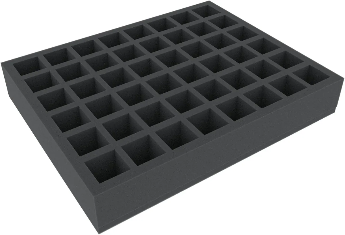 FS055I048BO 55 mm Full-Size foam tray with 48 square compartments