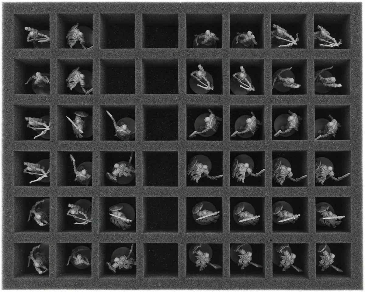 FS055RW01 55 mm foam tray for 48 Runewars Miniatures Game - Waiqar Infantry