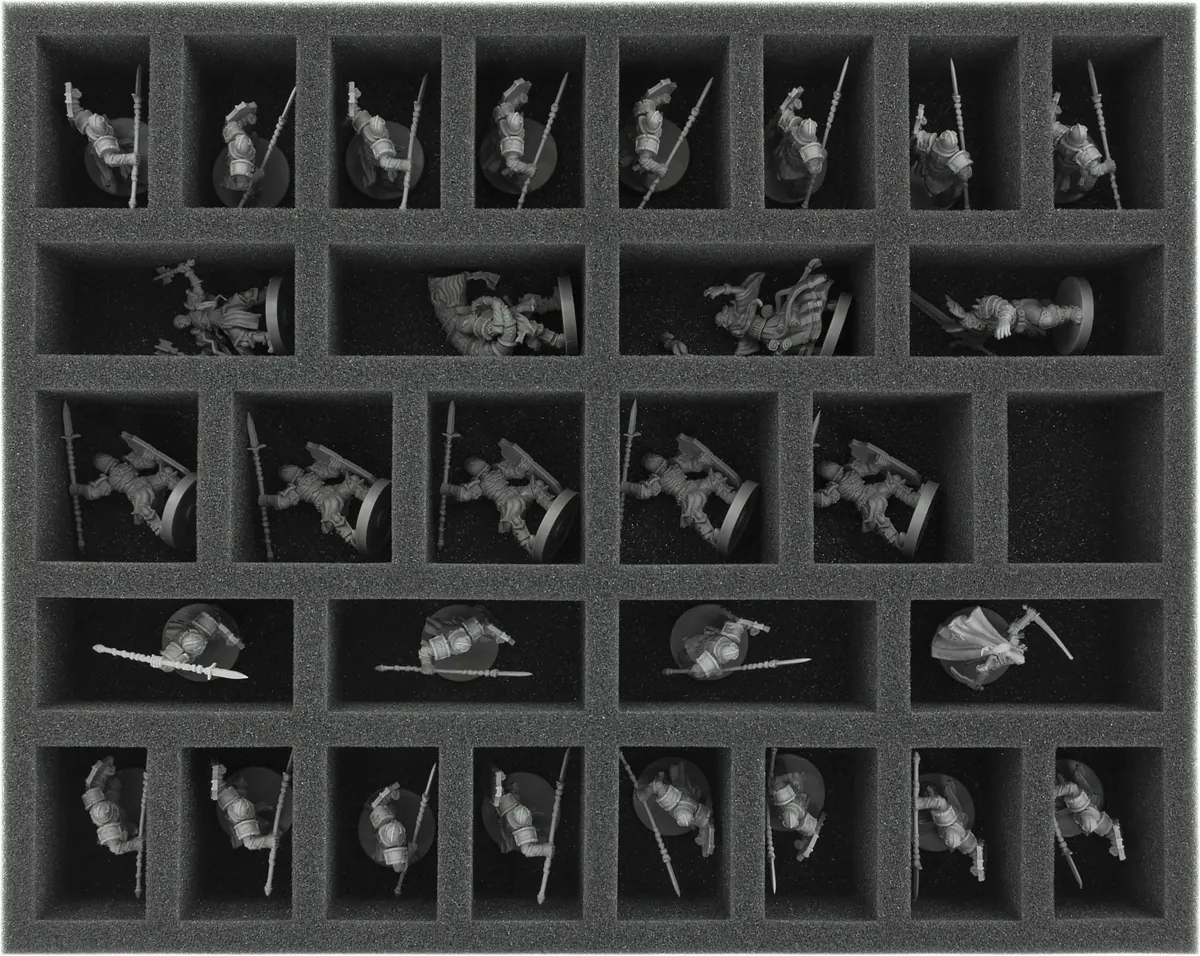 FS055RW02 55 mm foam tray for 30 Runewars Miniatures Game - Daqan-Lords Infantry