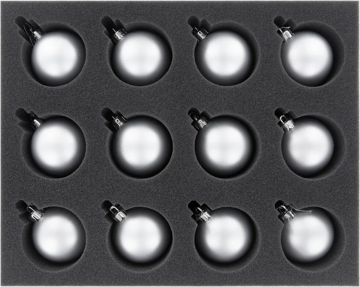 FS070A003 Feldherr foam tray for 12 Christmas baubles diameter 60 mm with crown
