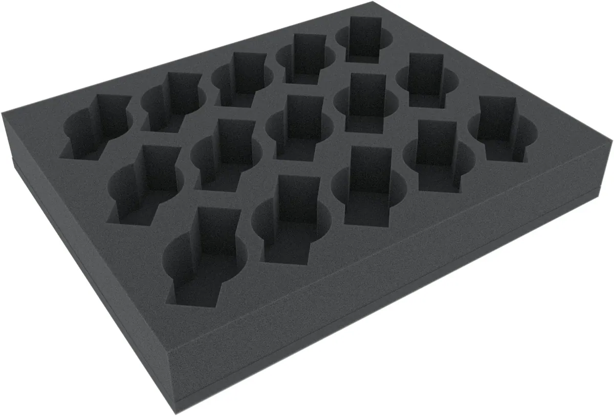 FSFR050BO 50 mm foam tray with 15 slots for Cavalry or Weapon Teams - full-size