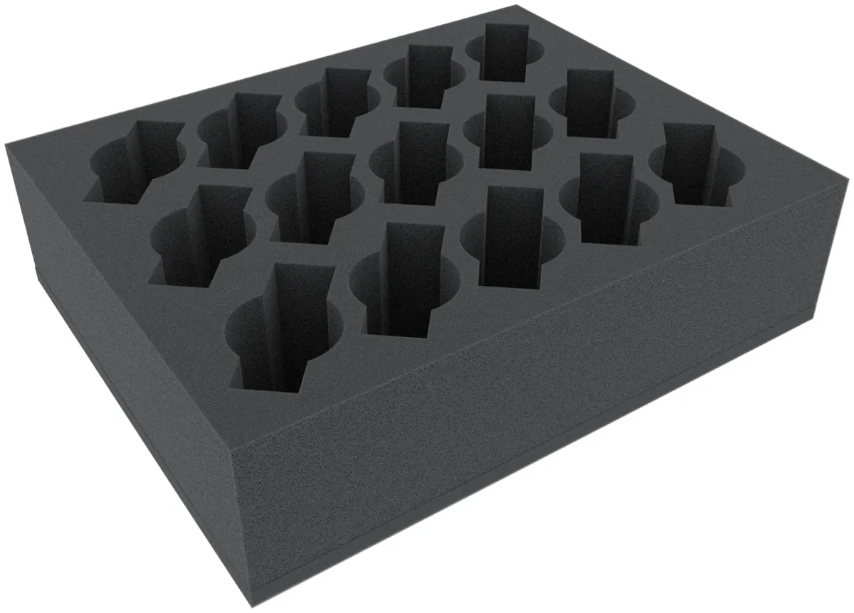 FSFR080BO 80 mm Full-Size foam tray with 15 compartments