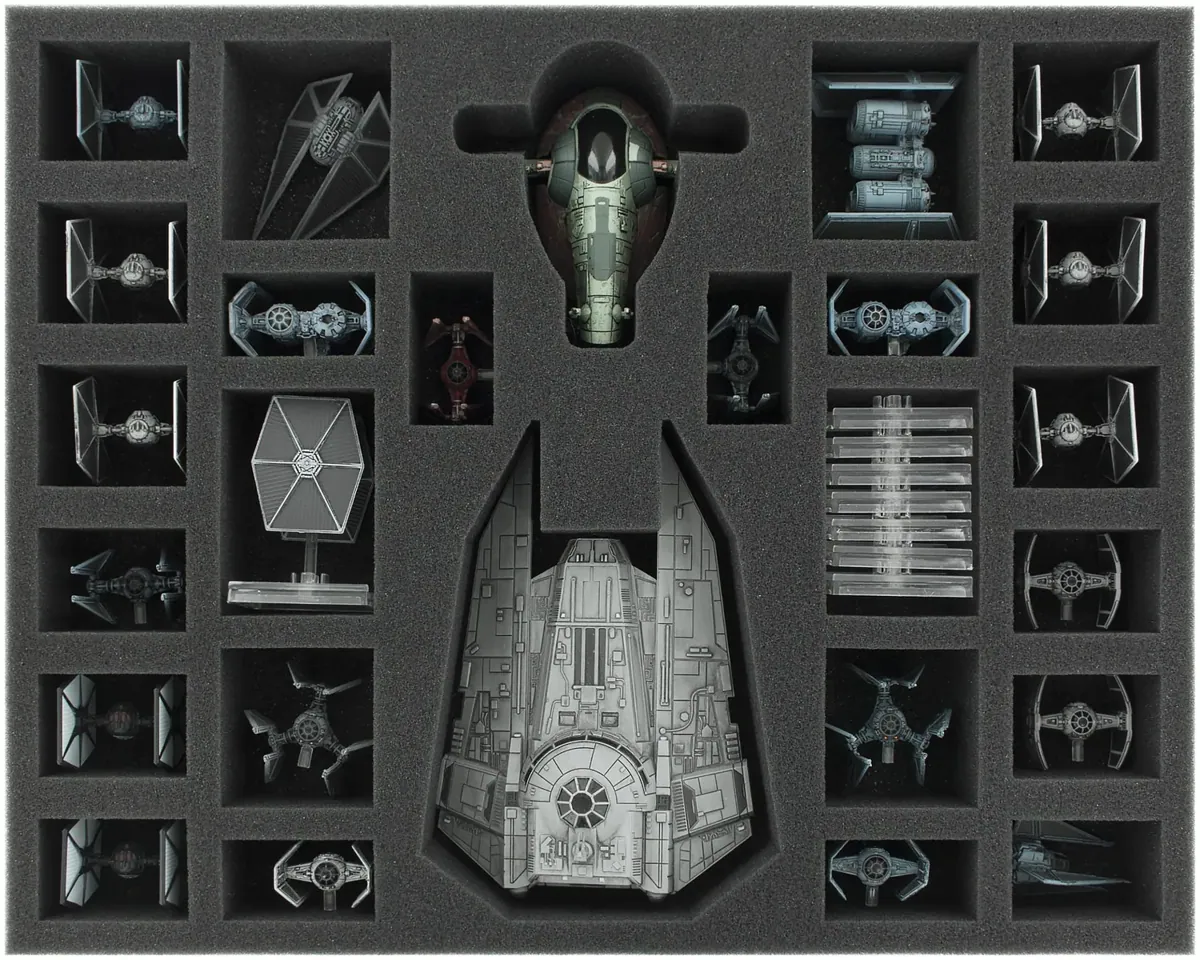 FSJU050BO 50 mm full-size foam tray for Star Wars X-WING Decimator, Slave 1 and Tie Fighter