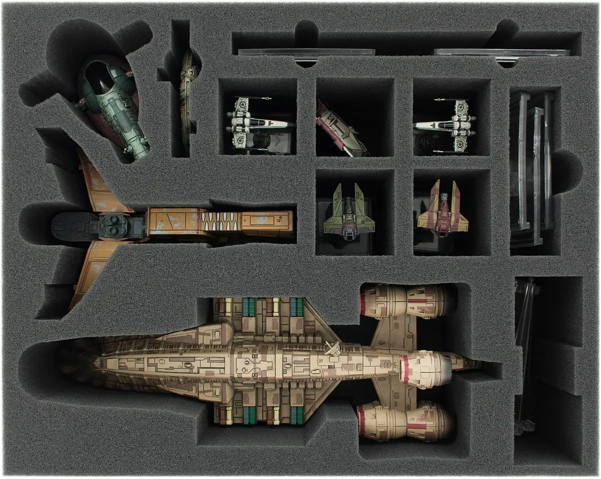 FSKC100BO 100 mm full-size foam tray for Star Wars X-WING C-ROC Cruiser, Hound's Tooth, JumpMaster 5000 and Slave 1