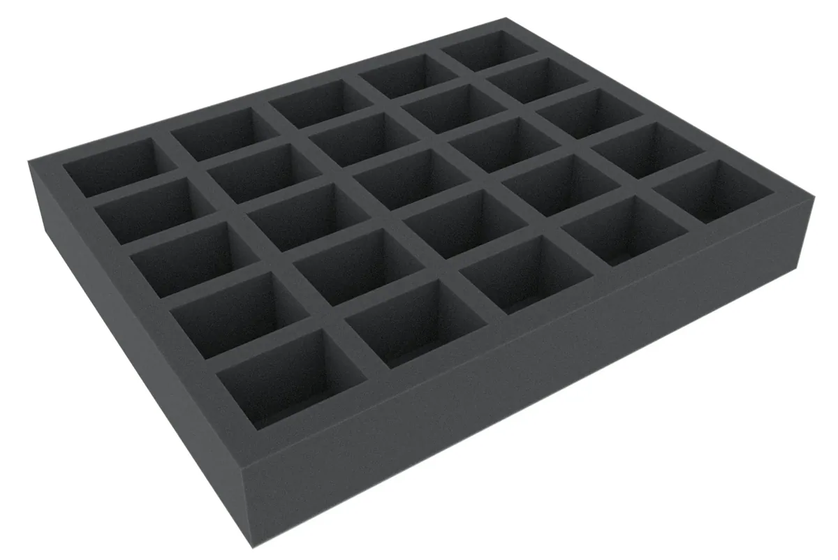FSLQ050BO 50 mm Full-Size foam tray with 25 compartments