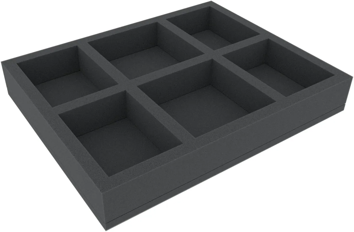 FSMEKU050BO 50 mm Full-Size foam tray with 6 compartments