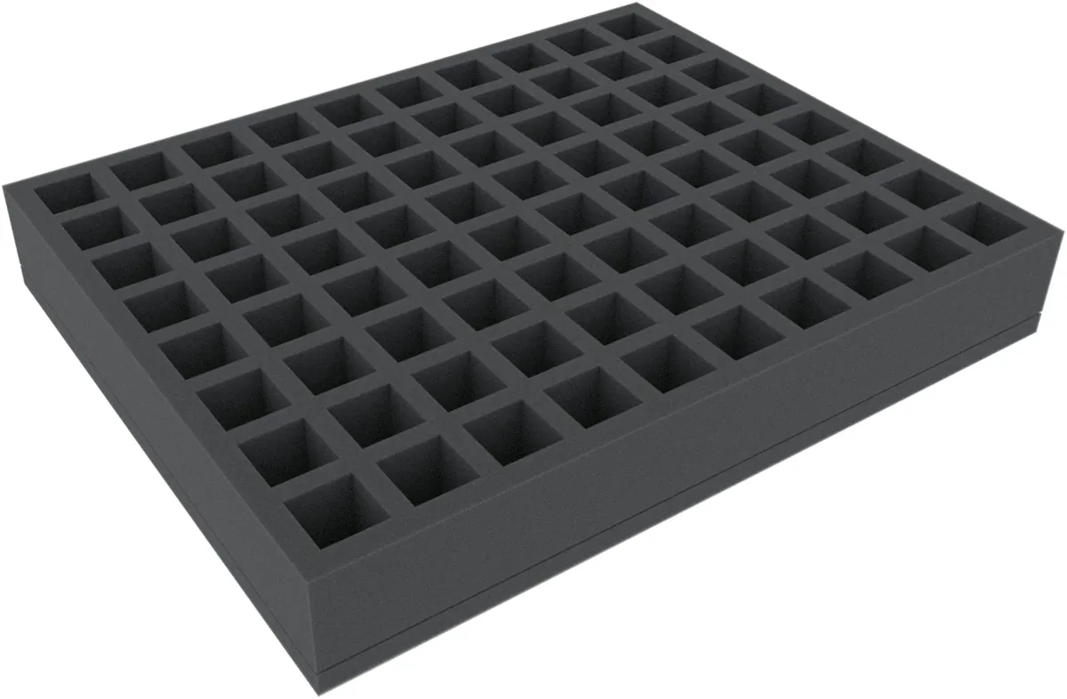 FSMEUM050BO 50 mm Full-Size foam tray with 80 compartments