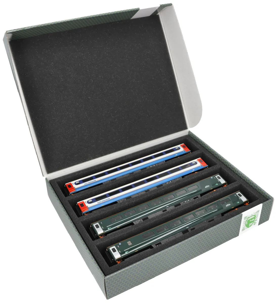 Feldherr Storage Box FSLB055 for model railway locomotives wagons and vehicles 4 slots for 00 gauge horizontal
