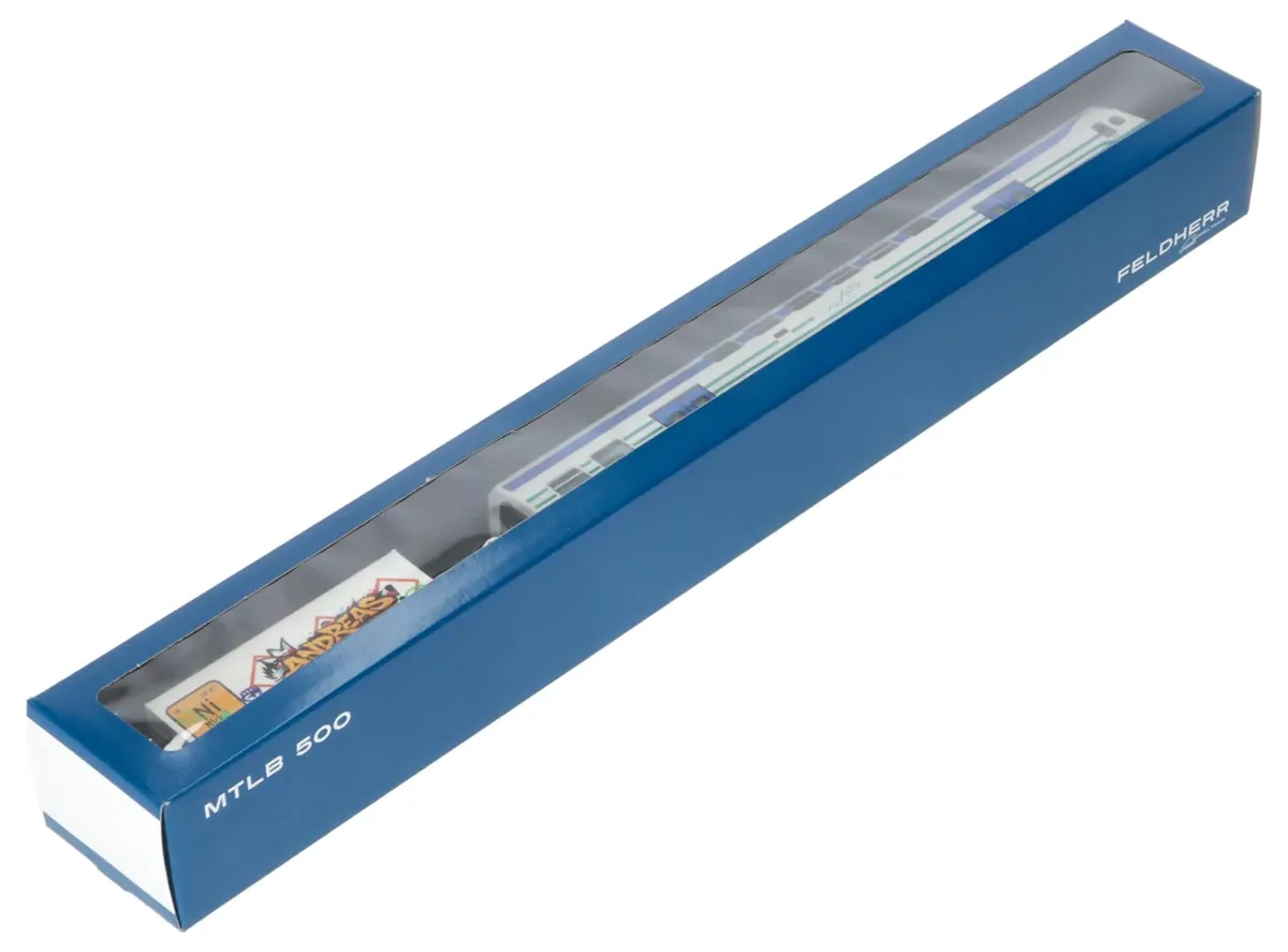 Feldherr MTLB500 open-fronted storage box, 490 x 60 x 50 mm, for model railways, locomotives and vehicles