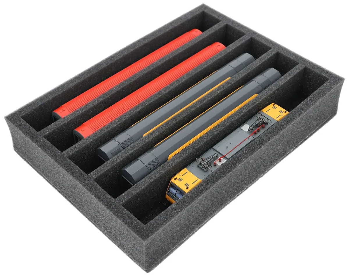 DD065A001 Feldherr foam insert for model railway - H0 scale - 5 compartments - for upright storage