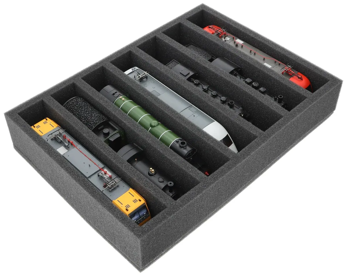 DD065A004 Feldherr foam insert for model railway - 00 scale - 7 compartments - for upright storage