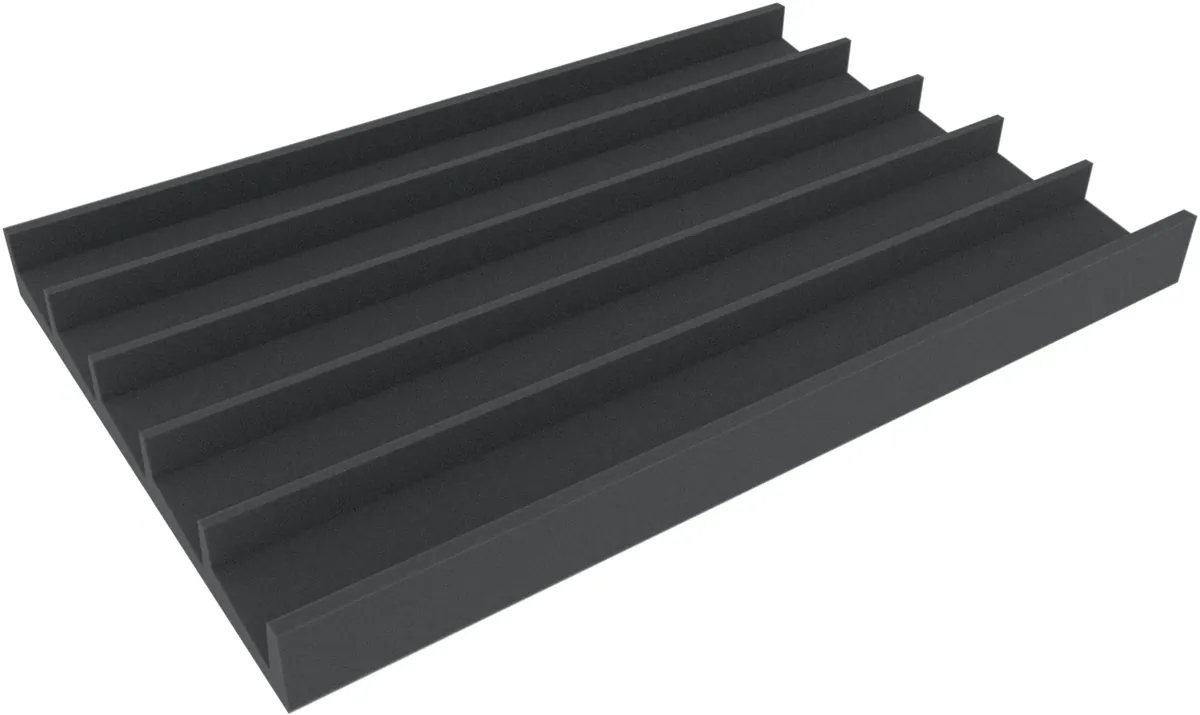 EUMFQF045 560 mm x 360 mm x 45 mm landscape, 5 dividers for Euro containers 60 x 40