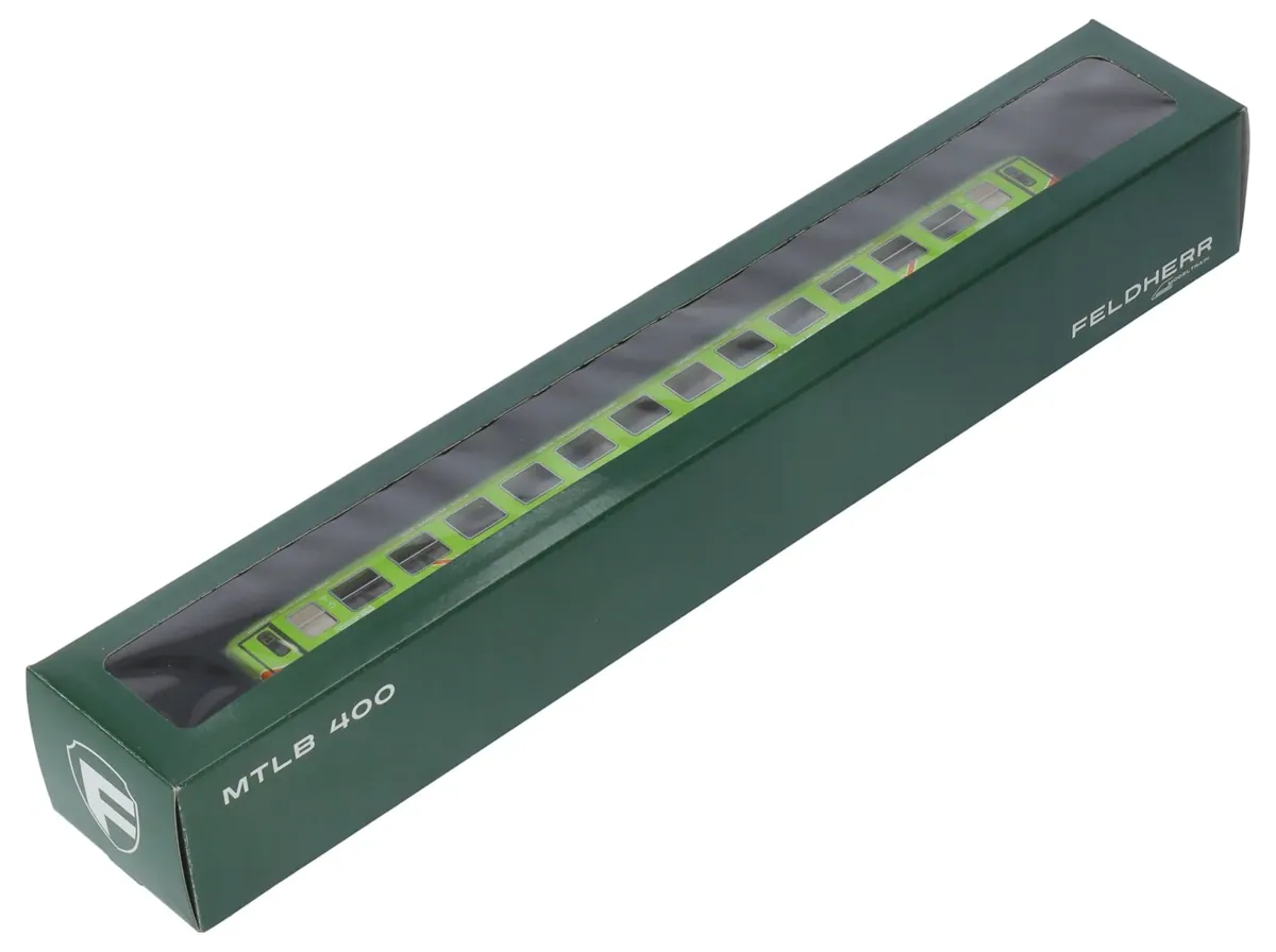 Feldherr MTLB400 open-fronted storage box, 390 x 60 x 50 mm, for model railways, locomotives and vehicles