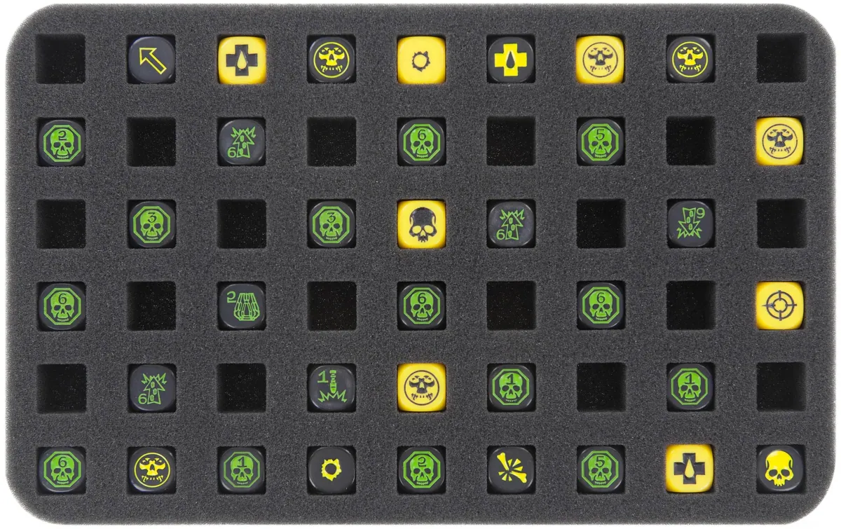 HS025WH14 25 mm half-size foam tray 54 square cut-outs for Warhammer