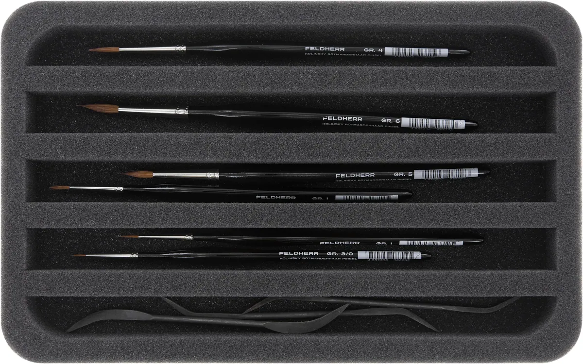 HS030A009 Feldherr foam tray for brushes and modelling tools - 5 compartments