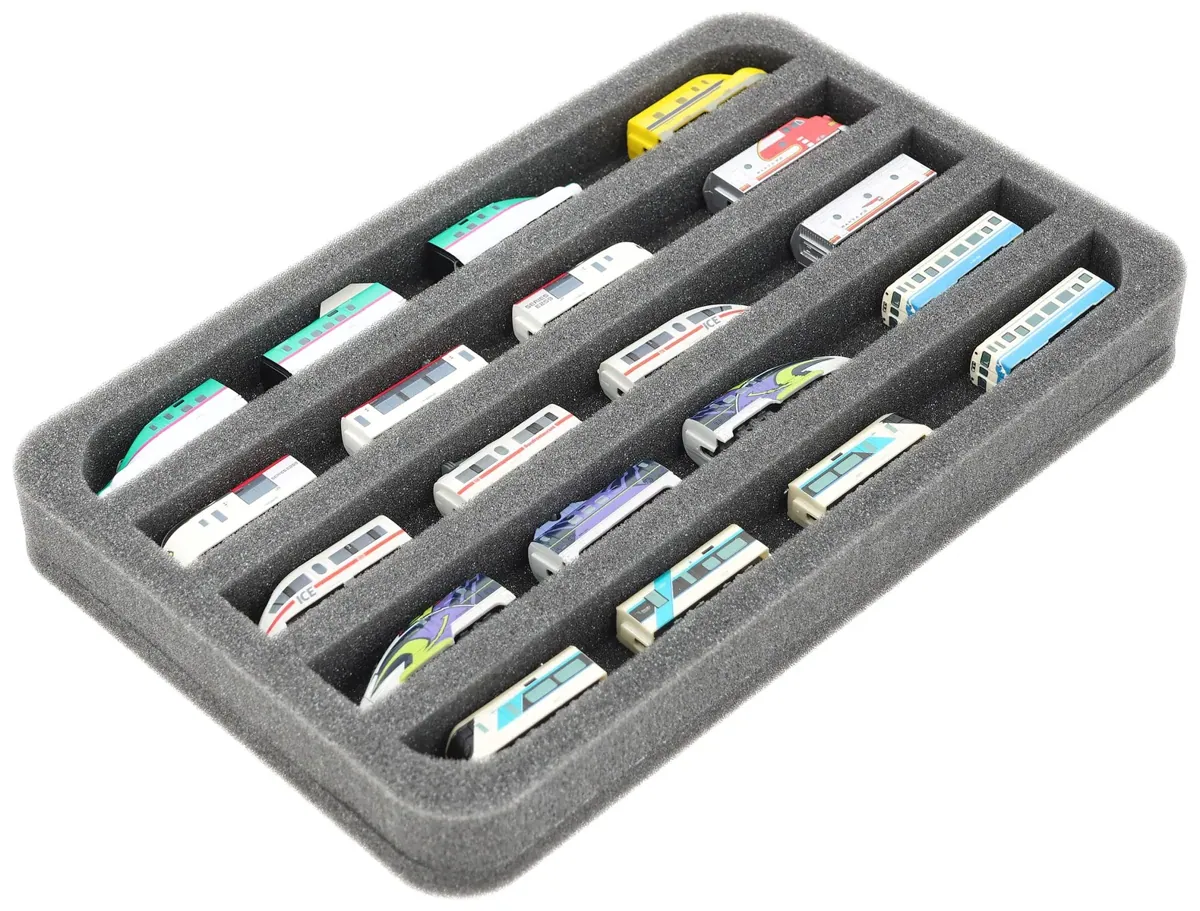 HS030A015 Feldherr foam insert for Z-Shorty model railway - 5 compartments - for horizontal storage