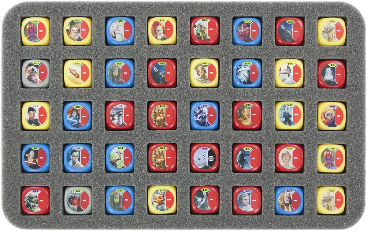 HS030DE01 half-size foam tray for 40 Star Wars Destiny dice